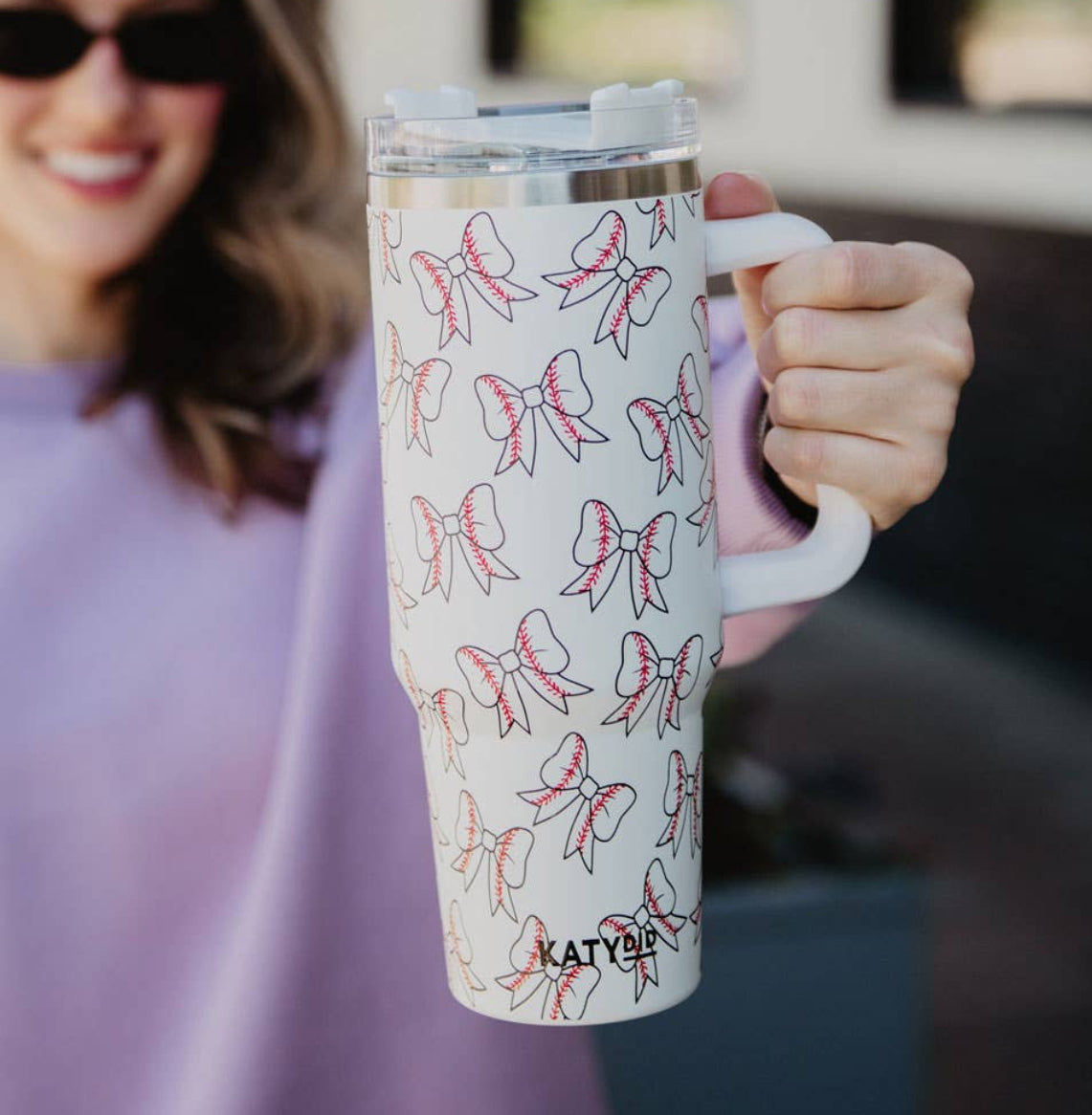 Baseball Bow 40 Oz Tumbler Cup