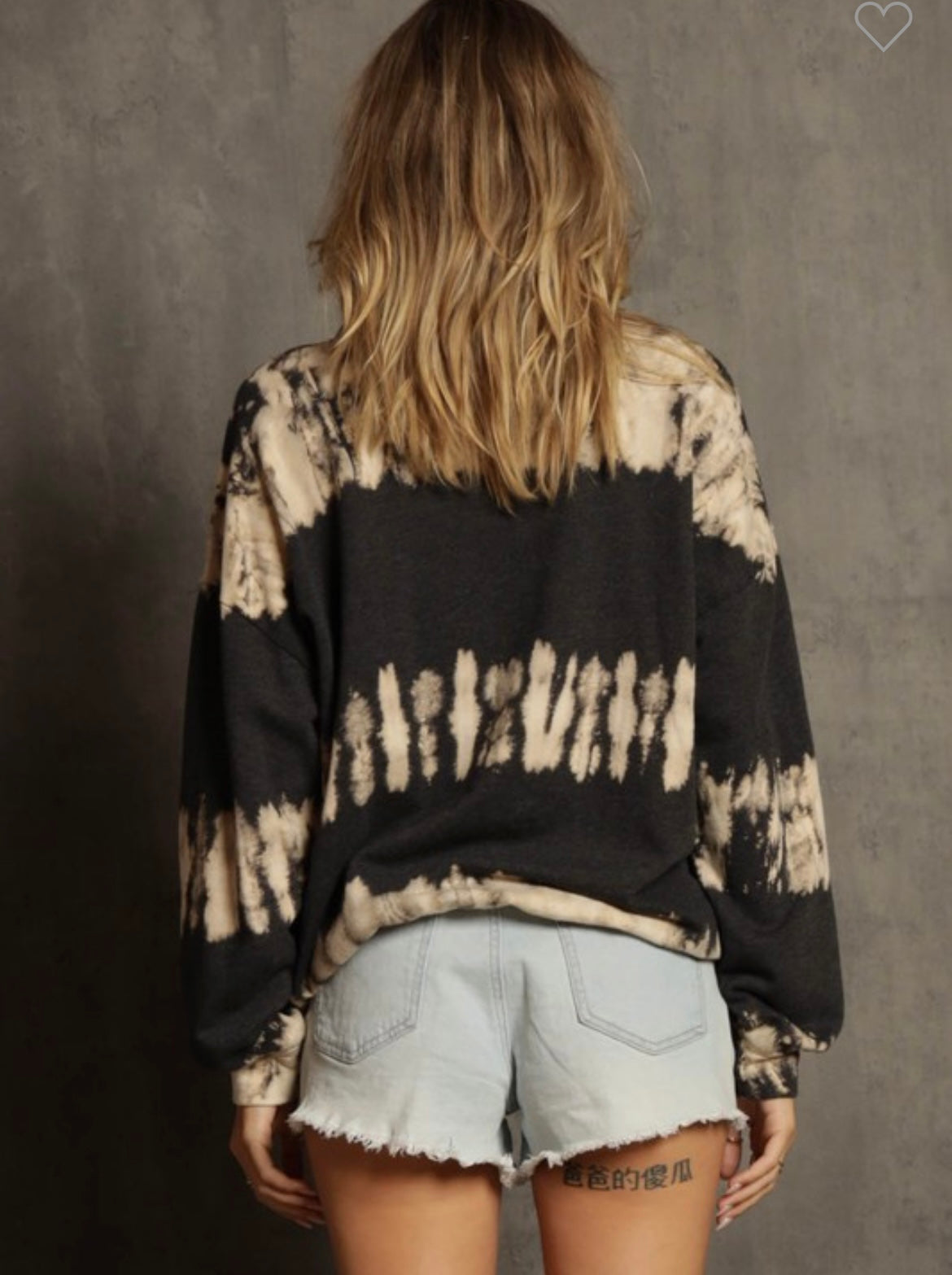 BlueButterCup Tan & Black Tie Dye Crewneck Sweatshirt