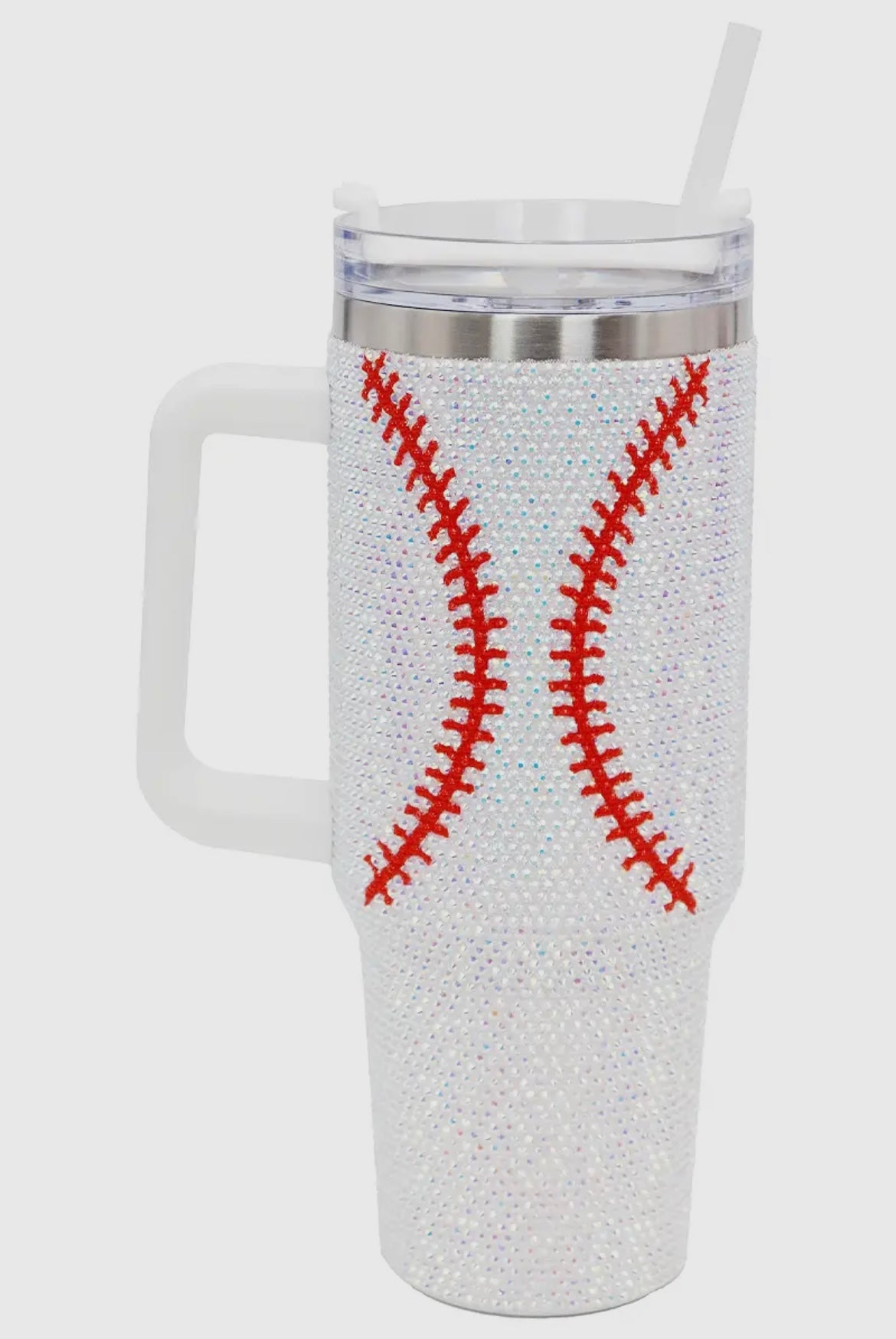 Baseball game day bling glam stainless tumbler