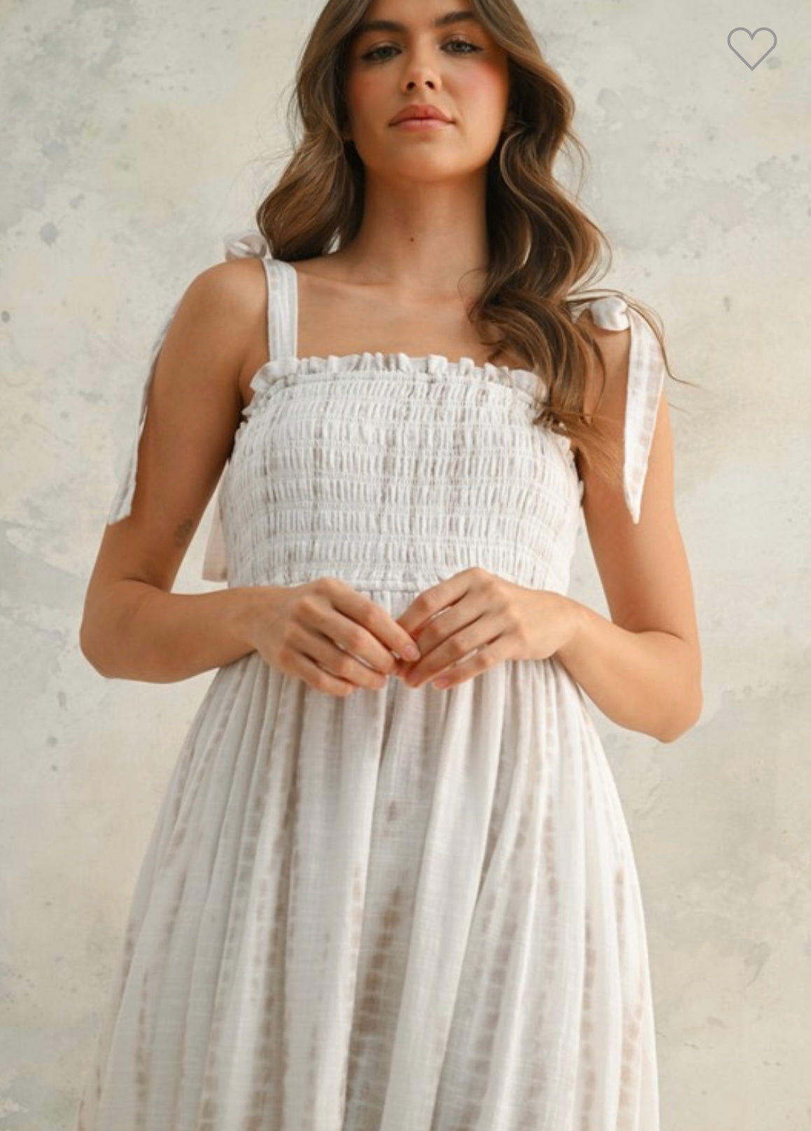 Miou Muse White Tie-Dye Dress