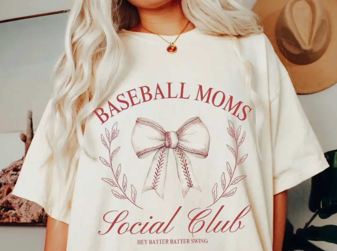 Baseball mom social club Tee