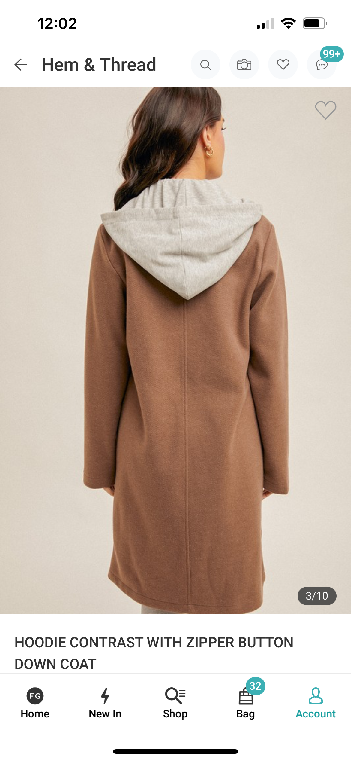 Hem & Thread Camel Hoodie Jacket
