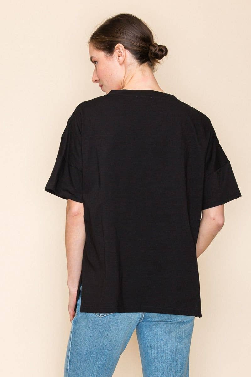 White Birch Studded V-Neck