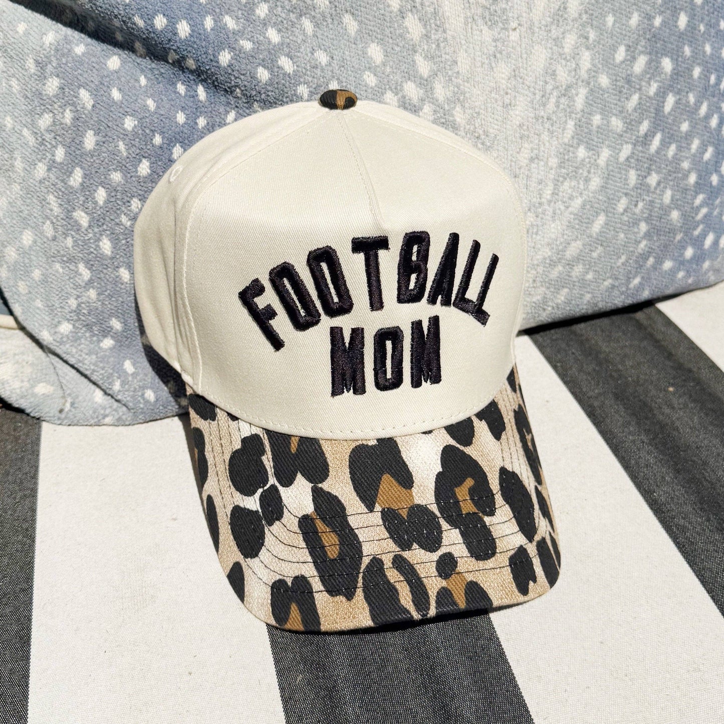 Leopard Football Mom Hat