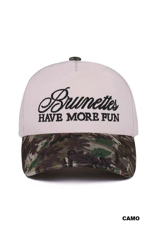 Brunettes Have More Fun Two Tone Camo Trucker