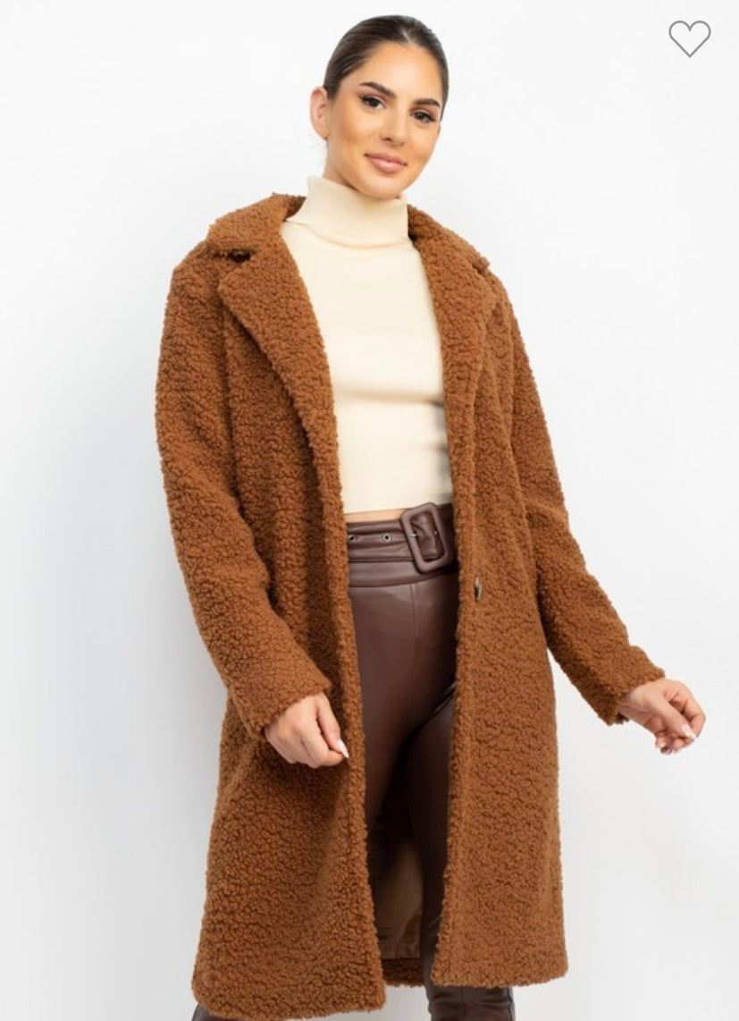 Camel Sherpa Shacket