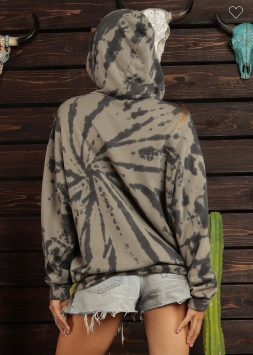 Charcoal Tie-Dye Hoodie