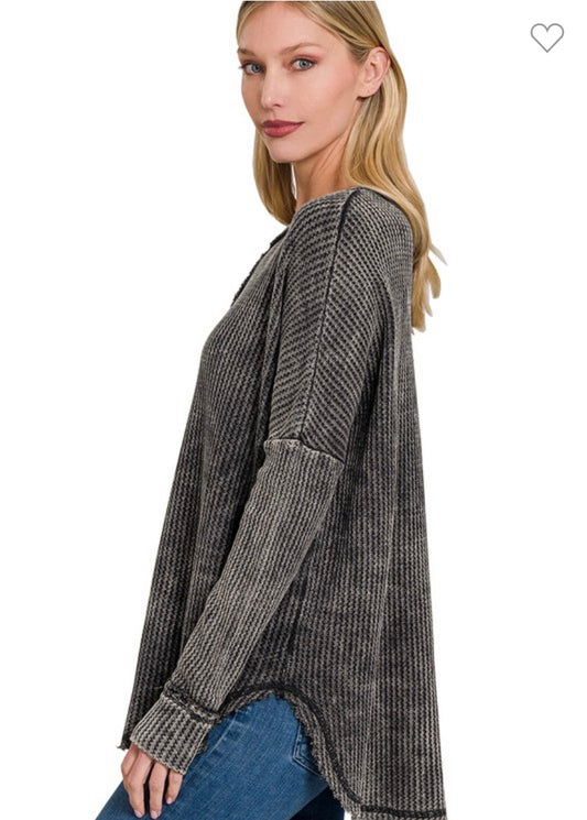 J her Mineral Washed Thermal Top