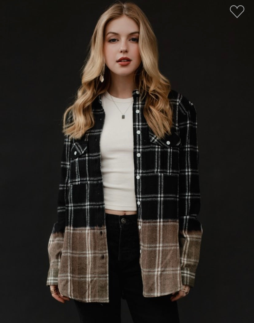 Black & Brown Bleached Flannel