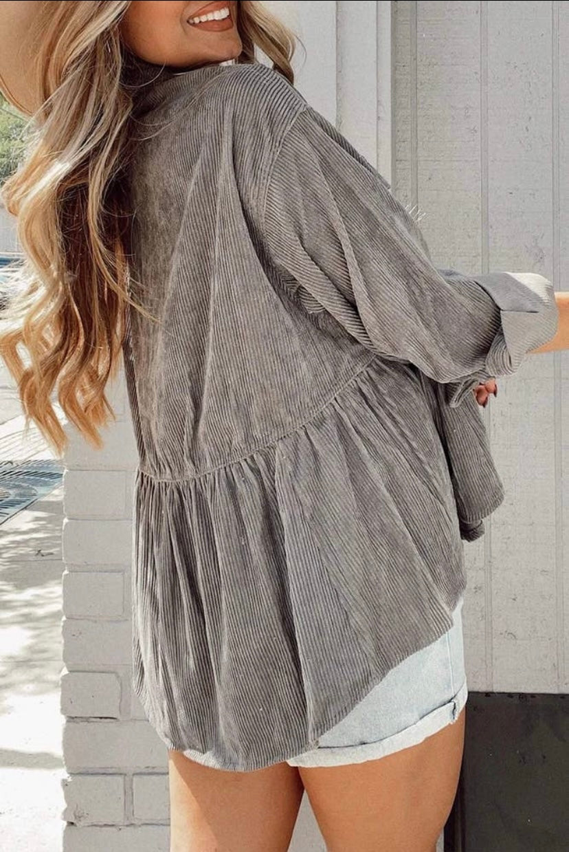 Corduroy Babydoll Shacket
