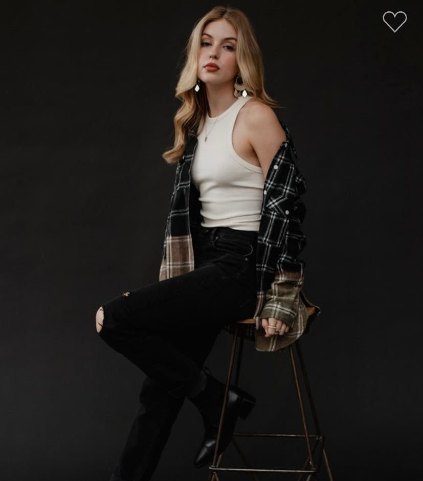 Black & Brown Bleached Flannel