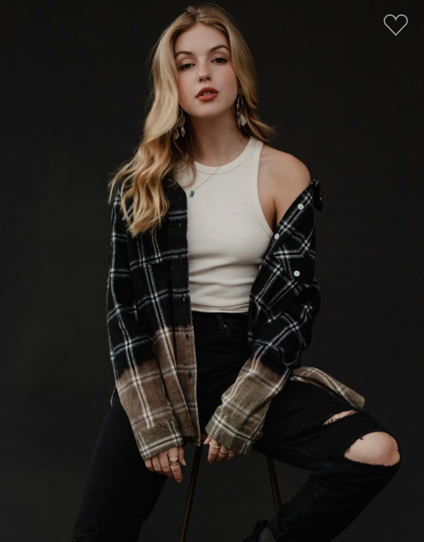 Black & Brown Bleached Flannel