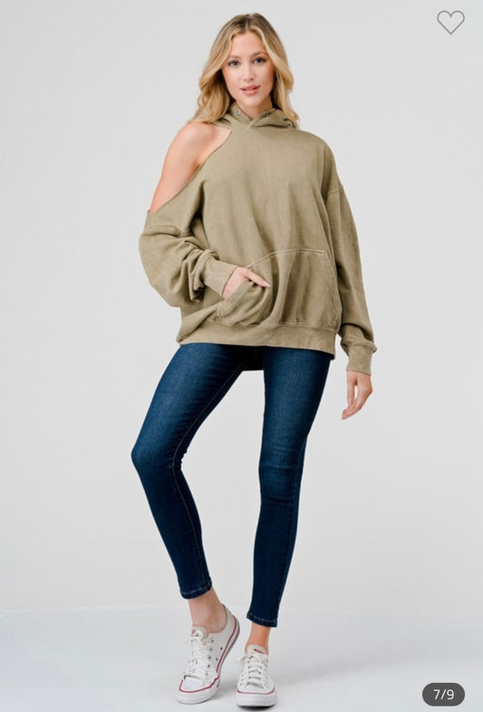 Olivia Cold shoulder Hoodie