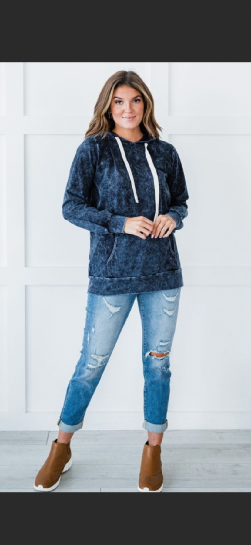 Mineral Washed Charcoal hoodie