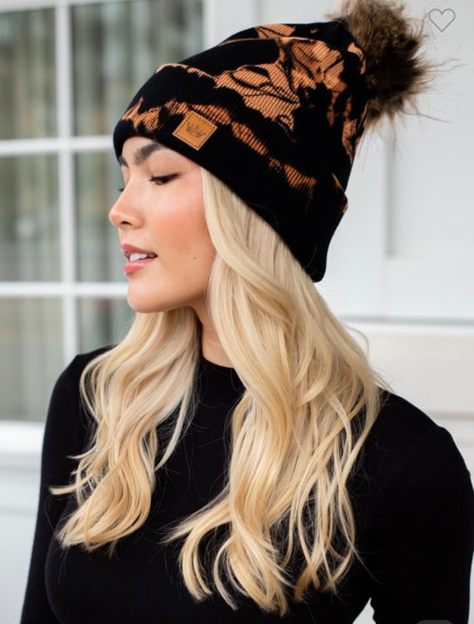 Black Bleached Beanie