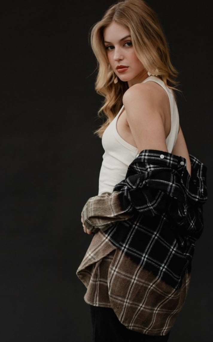 Black & Brown Bleached Flannel