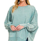 Zenana Acid Wash French Terry Oversized Sweatshirt