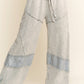 J. HER Mineral Washed Denim patched Wide Leg Pants