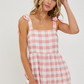 Sweet lovely by Jen Pink Gingham Maxi Dress