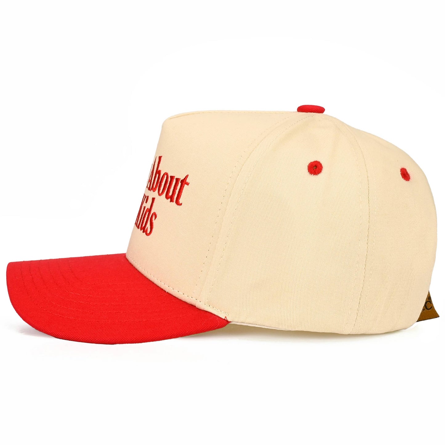 C.C SORRY ABOUT MY KIDS Letter Two Tone Trucker Hat