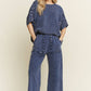 Mineral Washed Studded WideLeg Pocket Pants HP6549