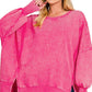 Zenana Acid Wash French Terry Oversized Sweatshirt