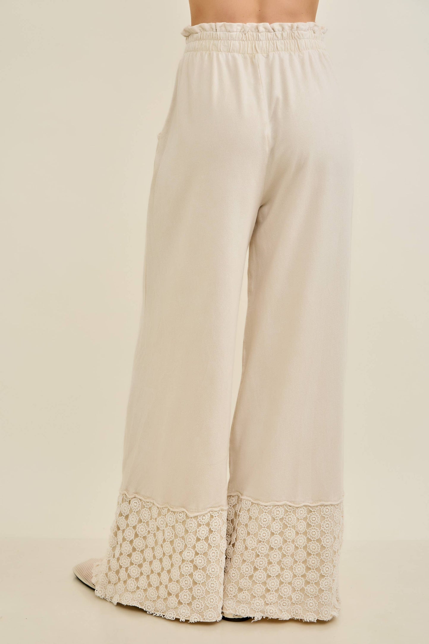 Mineral Washed Flower Daisy Trim LongLeg Pants HP6016P1