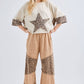 J her Mineral Washed Leopard Star Halfsleeve top HT6628