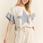 J. HER Mineral Washed Denim Star Sleeveless top HT6250