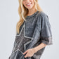 J her Mineral Washed Leopard Star Halfsleeve top HT6628