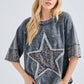 J her Mineral Washed Leopard Star Halfsleeve top HT6628