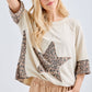 J her Mineral Washed Leopard Star Halfsleeve top HT6628