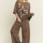 (Copy) J her Mineral Washed Leopard Star Halfsleeve top HT6628