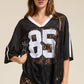 85 Graphic Jersey Top with Lace Contrast