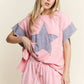 J. HER Mineral Washed Denim Star Sleeveless top HT6250