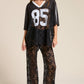 85 Graphic Jersey Top with Lace Contrast