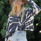 BlueButterCup Black Tie Dye Button up Shacket