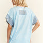 J. HER Mineral Washed Denim Star Sleeveless top HT6250