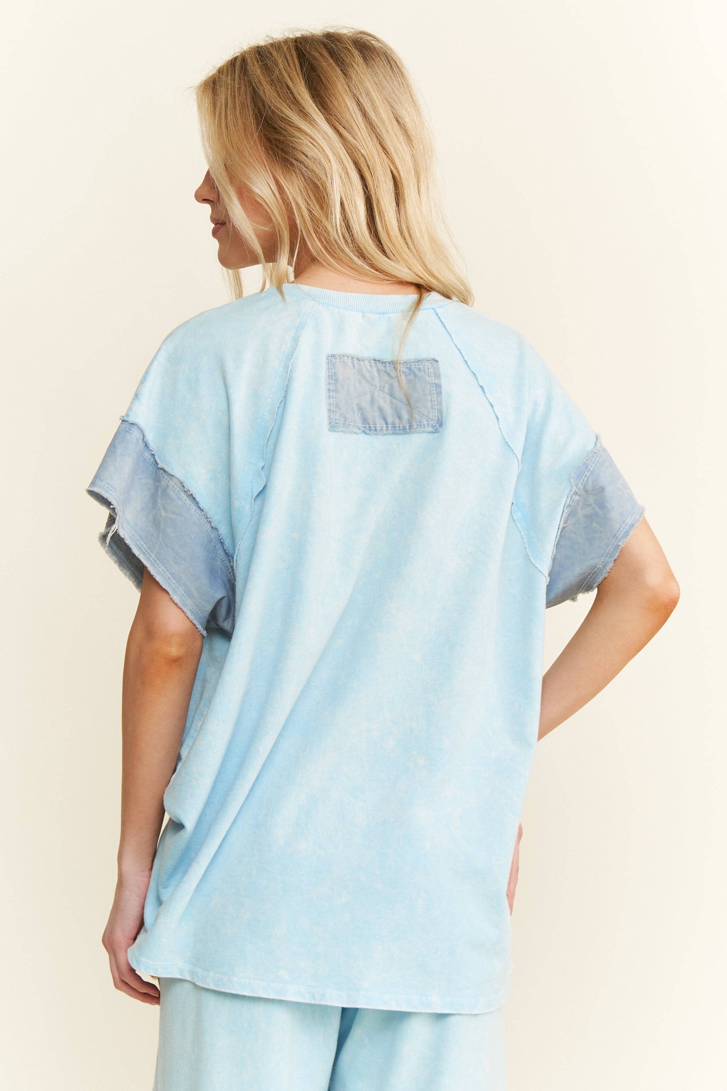 J. HER Mineral Washed Denim Star Sleeveless top HT6250