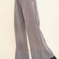Mineral Washed Flower Daisy Trim LongLeg Pants HP6016P1