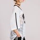85 Graphic Jersey Top with Lace Contrast