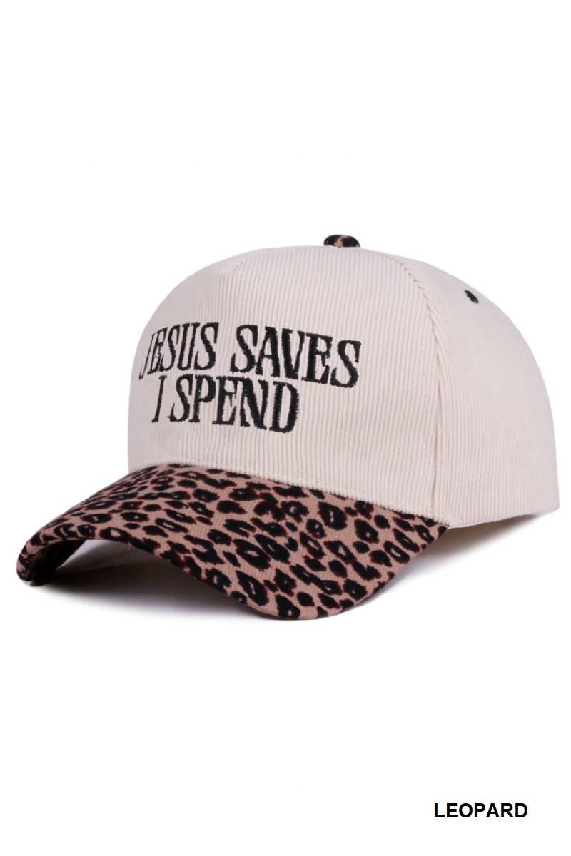Jesus Saves I Spend Two Tone Corduroy Trucker