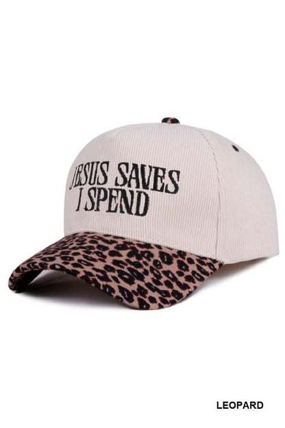 Jesus Saves I Spend Two Tone Corduroy Trucker