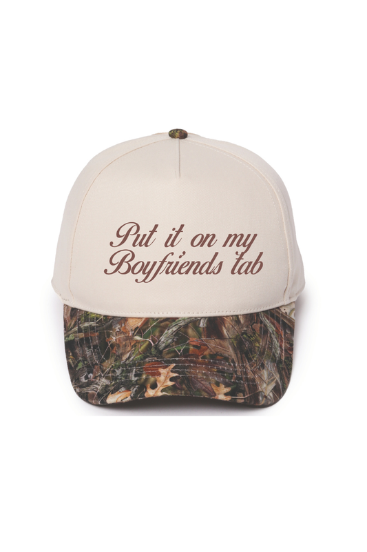 PUT IT ON MY BOYFRIEND'S TAB  Camo Print Trucker