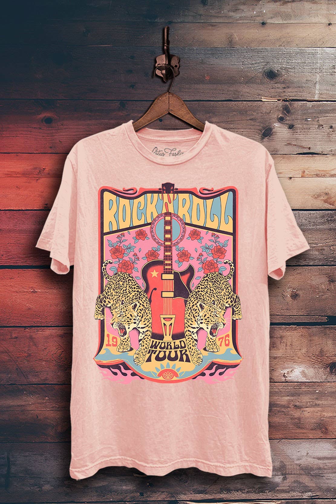 Lotus Rock Roll World Tour Leopard Graphic Top