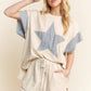 J. HER Mineral Washed Denim Star Sleeveless top HT6250