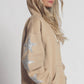 Blue buttercup star embellished sleeves sweatshirt