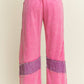 J. HER Mineral Washed Denim patched Wide Leg Pants