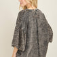 J her Mineral Washed Cheetah Puff Sleeve Fall Blouse