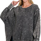 Zenana Acid Wash French Terry Oversized Sweatshirt